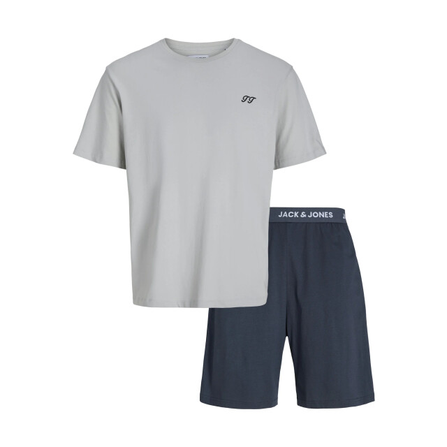 Jack & Jones Jongens korte shortama pyjamaset jacomaha ronde hals grijs/donkerblauw 12277872-Vapor Blue large