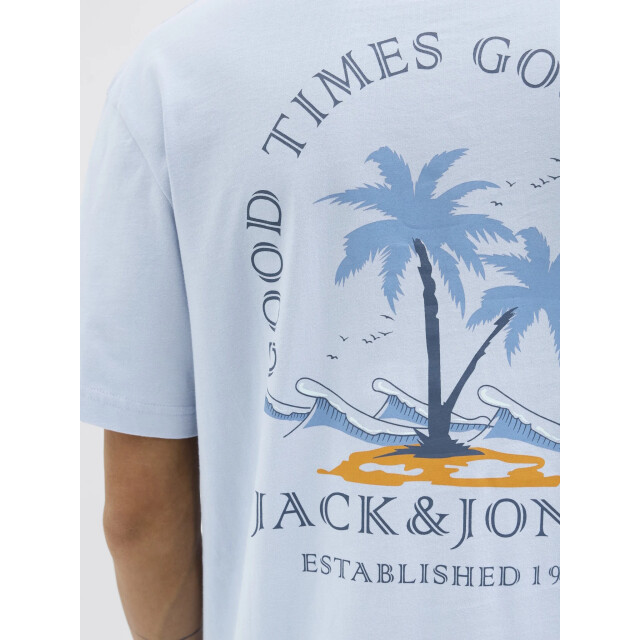 Jack & Jones Heren t-shirt jjsummer ronde hals 12269372-Chambray Blue large
