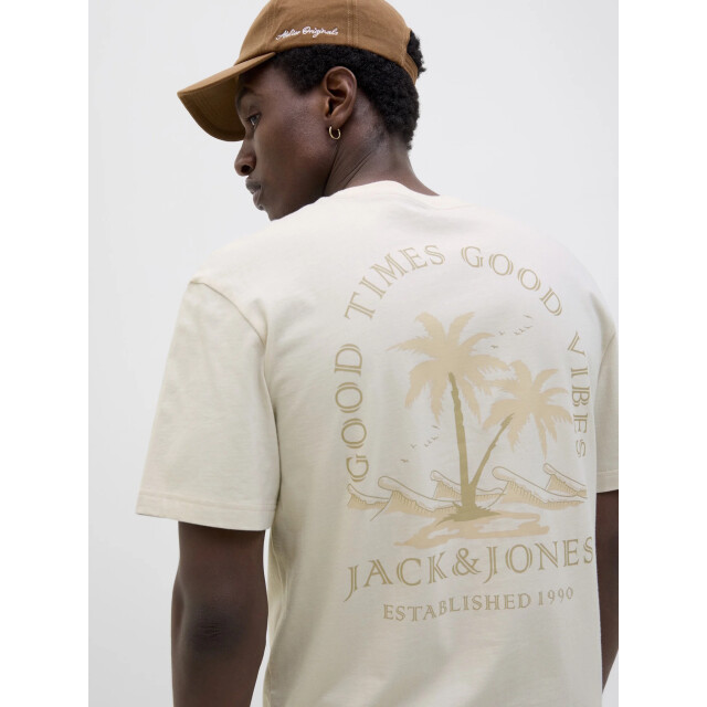 Jack & Jones Heren t-shirt jjsummer ronde hals 12269372-Moonbeam large