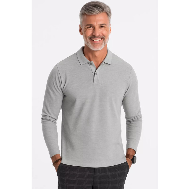 Ombre Poloshirt heren longsleeve - delio OM-0114-3 large