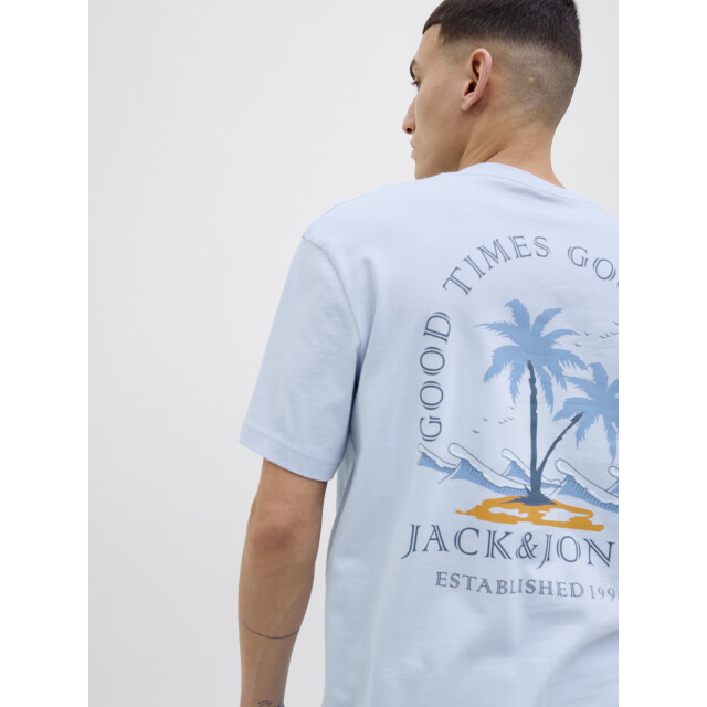 Jack & Jones Heren t-shirt jjsummer ronde hals 12269372-Chambray Blue large