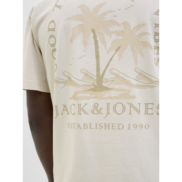 Jack & Jones Heren t-shirt jjsummer ronde hals 12269372-Moonbeam large