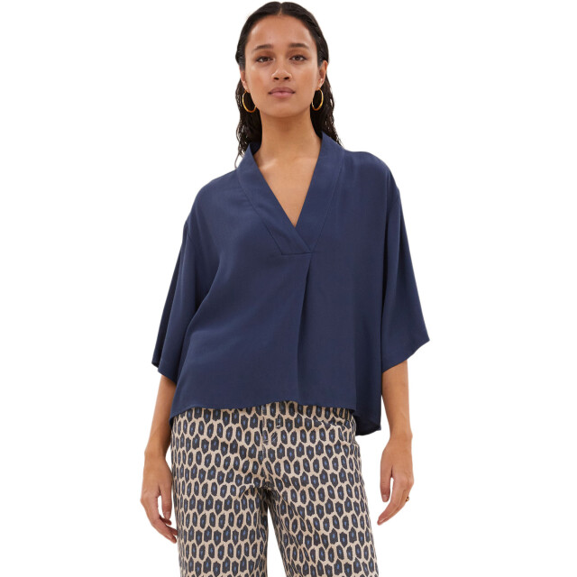 By-Bar Amsterdam Owen viscose blouse winter blue 25512046-1614 large