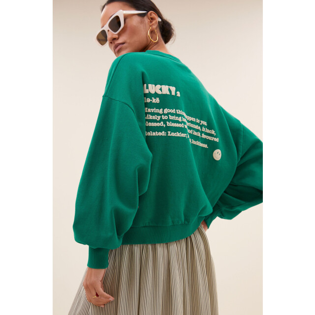 By-Bar Amsterdam Bibi dictionary big sweater peackock green 25518907-427 large By-Bar Amsterdam Bibi dictionary big sweater peackock green 25518907-427 large