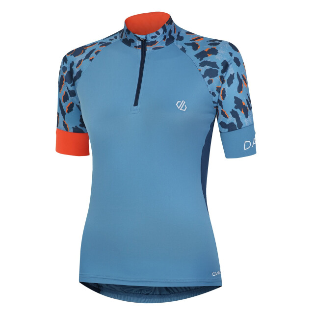 Dare2b Dames follow through fietstrui met luipaardprint UTRG8673_niagarablue large