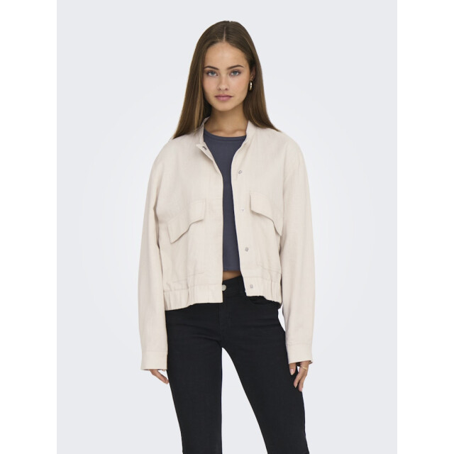 Jacqueline de Yong Jdykari linen mix short jacket zand 4279.04.0080 large