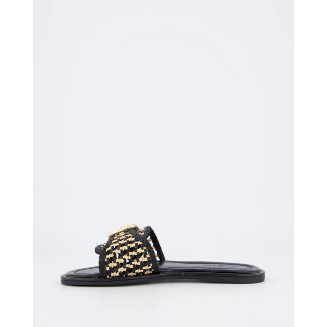 Gibaldi Dames bicolor woven slipper 103110-Black Natural large
