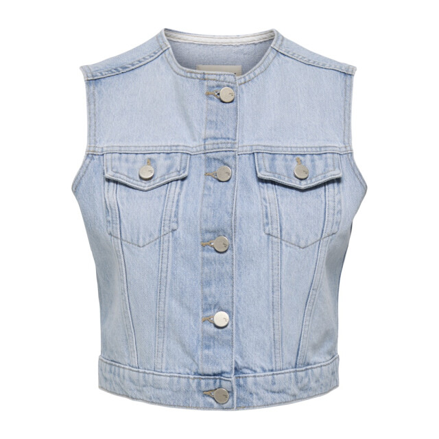 Only Onlfeliz dnm waistcoat round collar tai blue denim 4250.35.0007 large