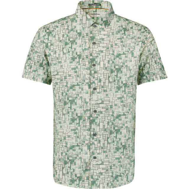 No Excess Shirt short sleeve allover printed green 27440391-050 large