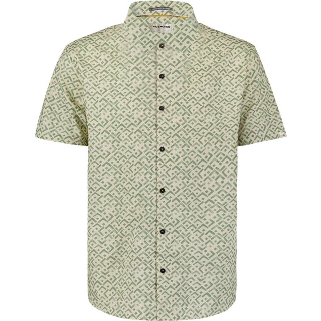 No Excess Shirt short sleeve slub allover pri green 27490395-050 large