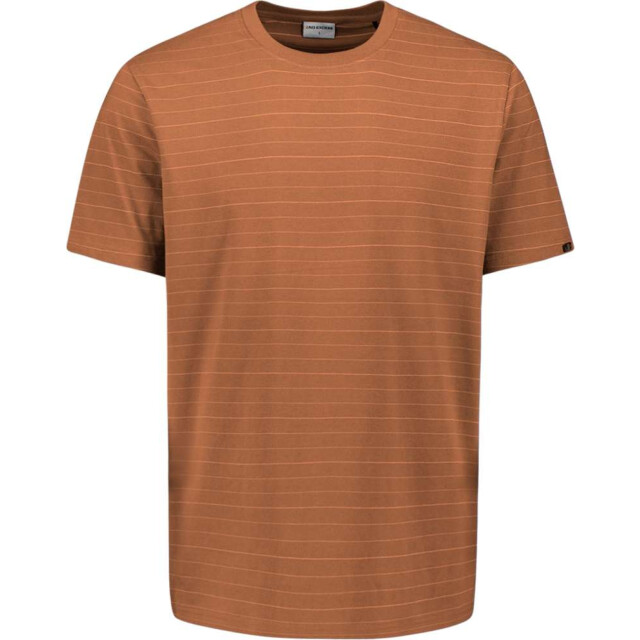 No Excess T-shirt crewneck yarn dyed pin stri caramel 28340460-048 large