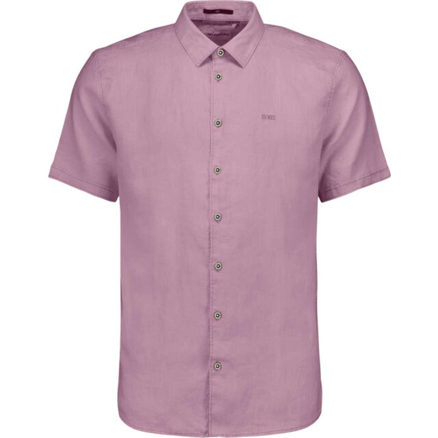 No Excess Shirt short sleeve solid with linen mauve 27480321SN-146 large