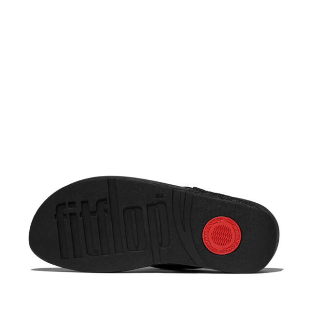 FitFlop Lulu crinkled-shimmer toe-post sandals E1A large