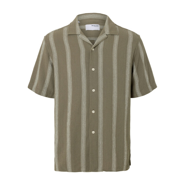 Selected Sal relax fit overhemd vetiver 16089552-VET-M large