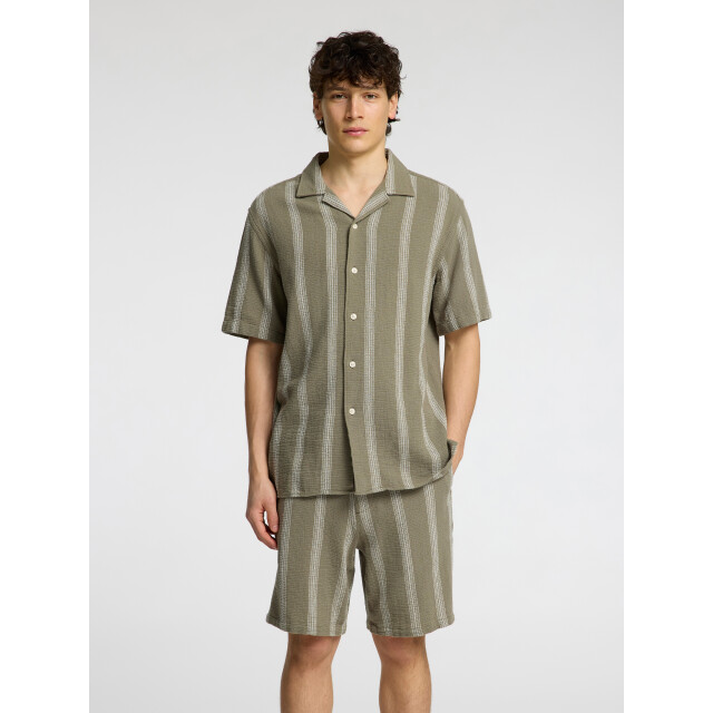 Selected Sal relax fit overhemd vetiver 16089552-VET-M large