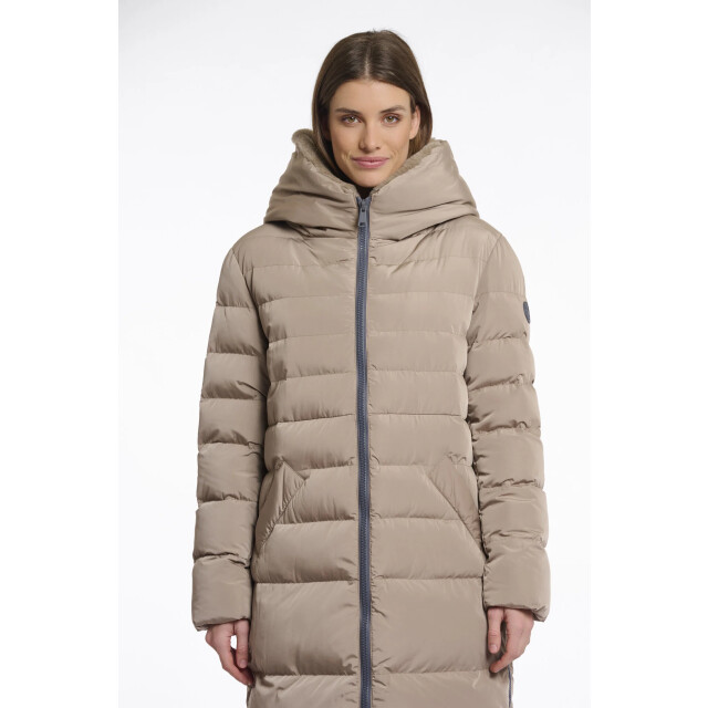 Rino & Pelle Keilafur.7002511 long padded hooded coat with faux fur toffee Keilafur.7002511 Toffee large