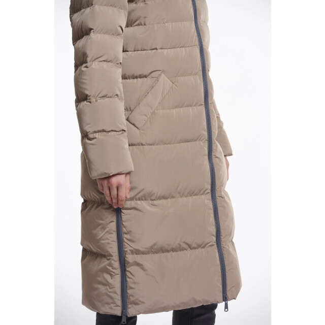 Rino & Pelle Keilafur.7002511 long padded hooded coat with faux fur toffee Keilafur.7002511 Toffee large
