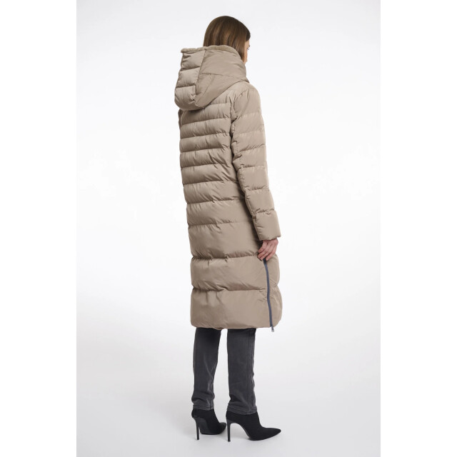 Rino & Pelle Keilafur.7002511 long padded hooded coat with faux fur toffee Keilafur.7002511 Toffee large