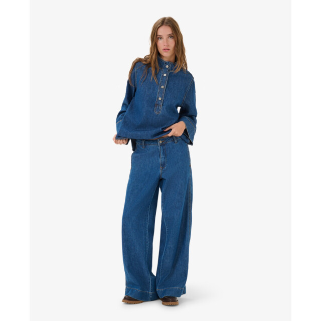 My Essential Wardrobe Broeken hilma wide pants blauw 80016904 large