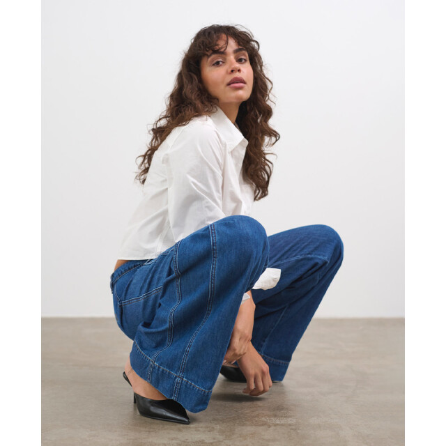 My Essential Wardrobe Broeken hilma wide pants blauw 80016904 large