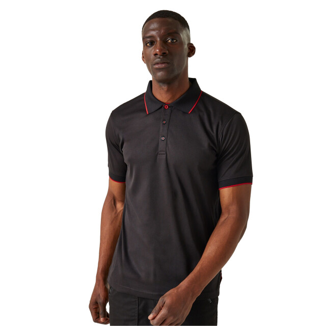 Regatta Heren navigate poloshirt met korte mouwen UTRG10810_blackclassicred large