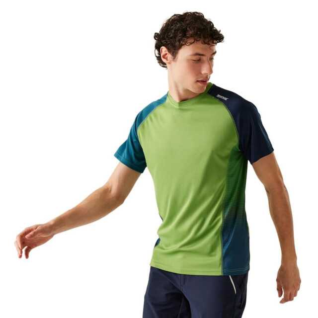 Regatta Heren corballis t-shirt UTRG10367_piquantgreenmoroccanblue large