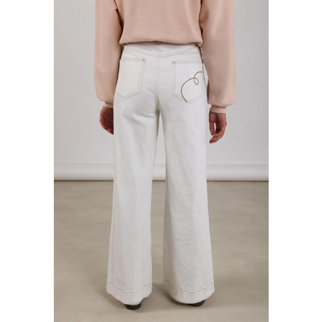 Nukus Nkf09051 17 abby pants denim embroidery off white NKF09051  17 large