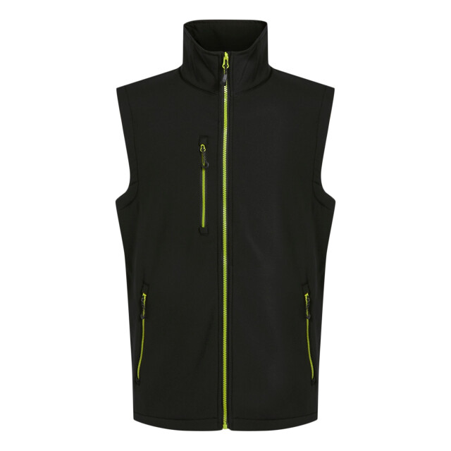 Regatta Heren navigate softshell 2-laags bodywarmer UTRG10672_blacklimegreen large