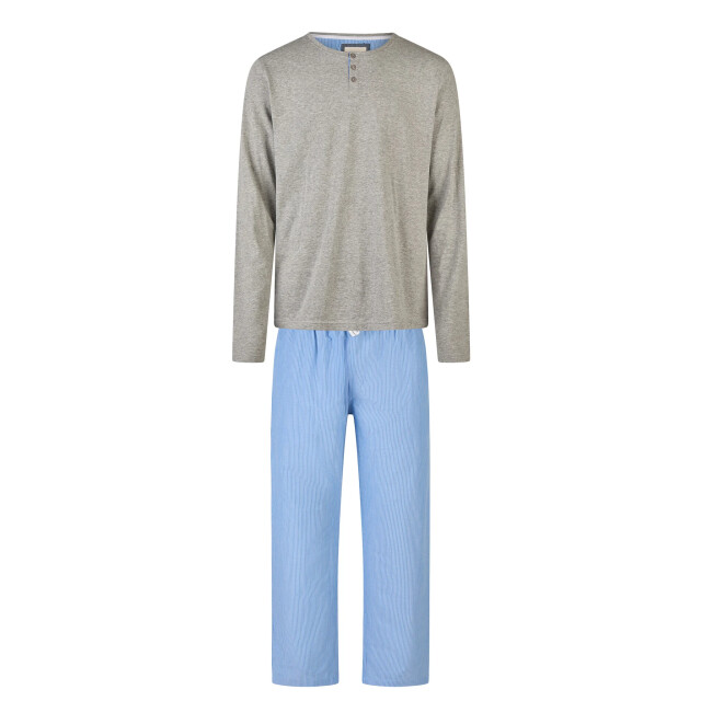 Phil & Co Heren pyjama set lang grijs/blauw gestreept PH-521-02 large