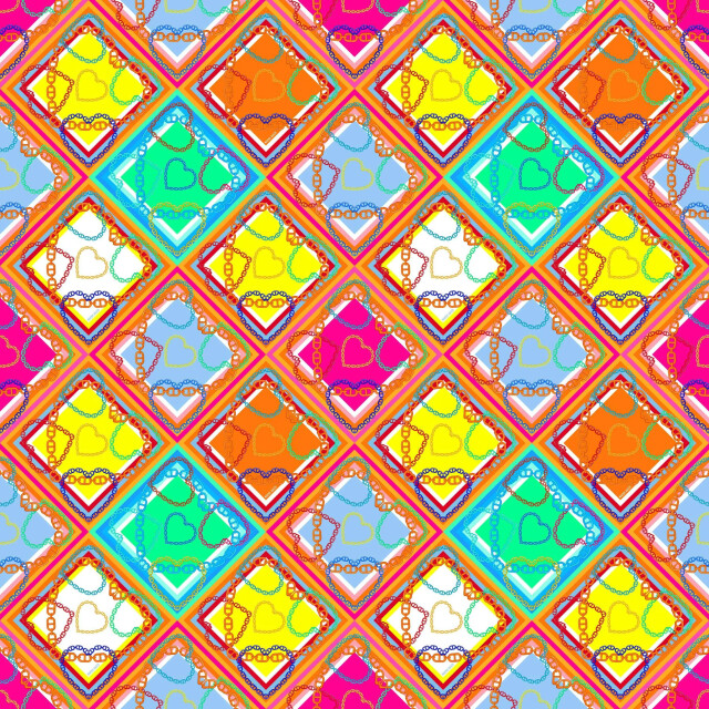 Mucho Gusto ® jurk mijas kleurrijke vierkante hartjesprint MUCHO GUSTO® Jurk Mijas Kleurrijke vierkante hartjesprint large