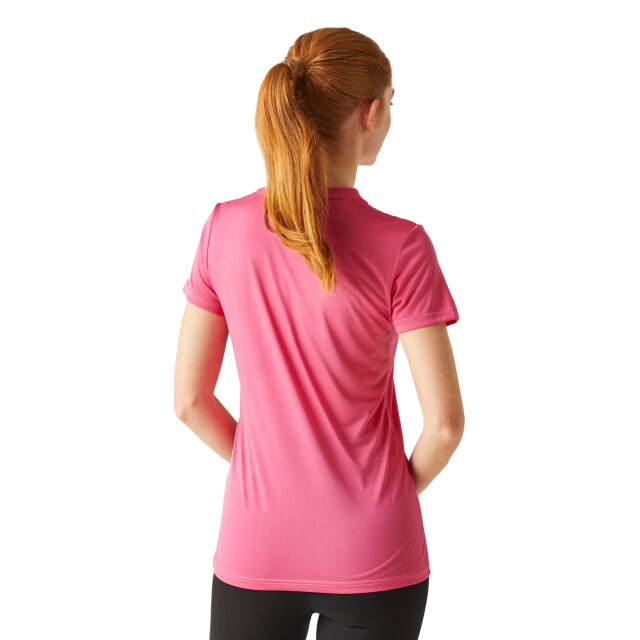 Regatta Dames fingal effen v hals t-shirt UTRG11207_flamingopink large