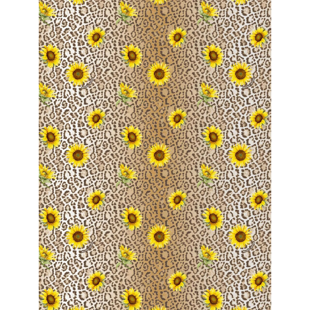Mucho Gusto Broek lesbos luipaardprint met zonnebloemen Broek Lesbos Luipaardprint met Zonnebloemen large