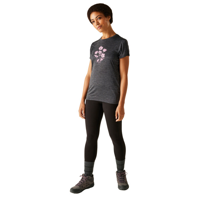 Regatta Dames fingal ix bloemen marl t-shirt UTRG11427_sealgreymarl large