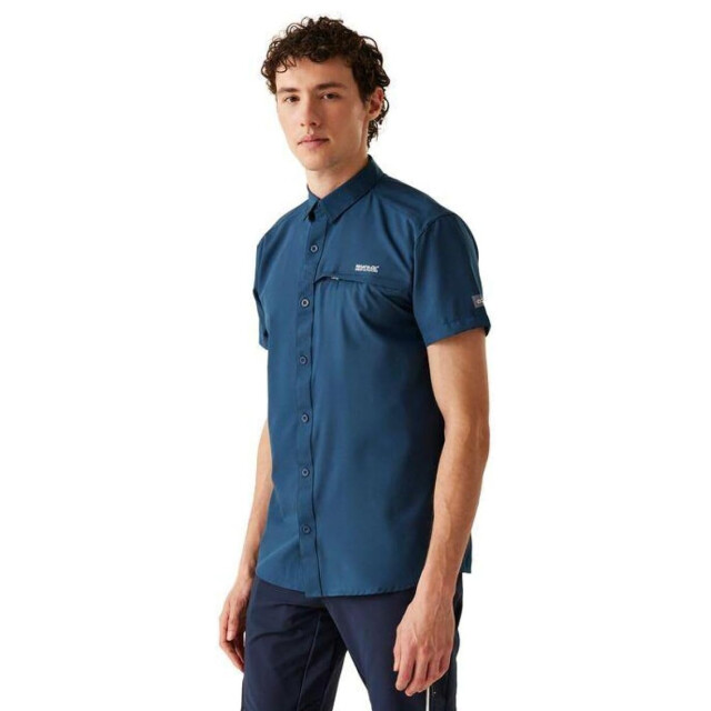 Regatta Heren packaway reisshirt met korte mouwen UTRG11317_moonlightdenim large