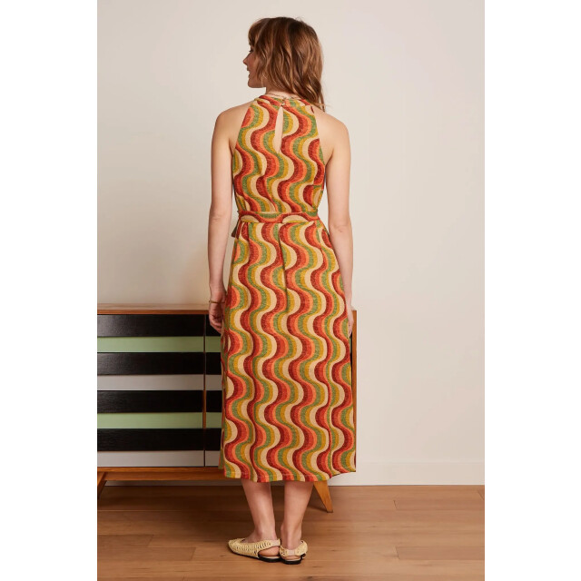 King Louie Virna midi dress jiggy 09462 ribbon red 09462 large