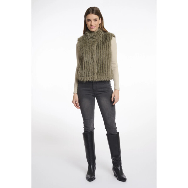 Rino & Pelle Dava.7002511 rino en pelle gilet with closure green ash Dava.7002511 Green ash large