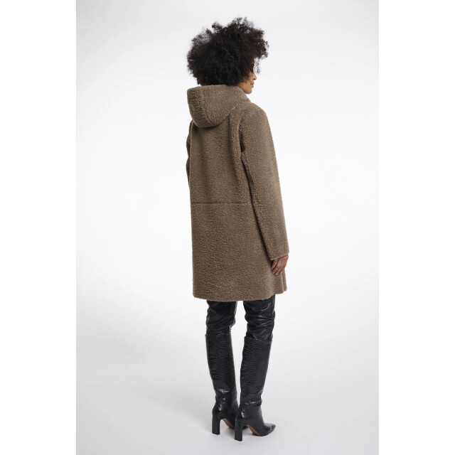 Rino & Pelle Alina.7002511 rino en pelle reversible hooded coat toffee Alina.7002511 Toffee large