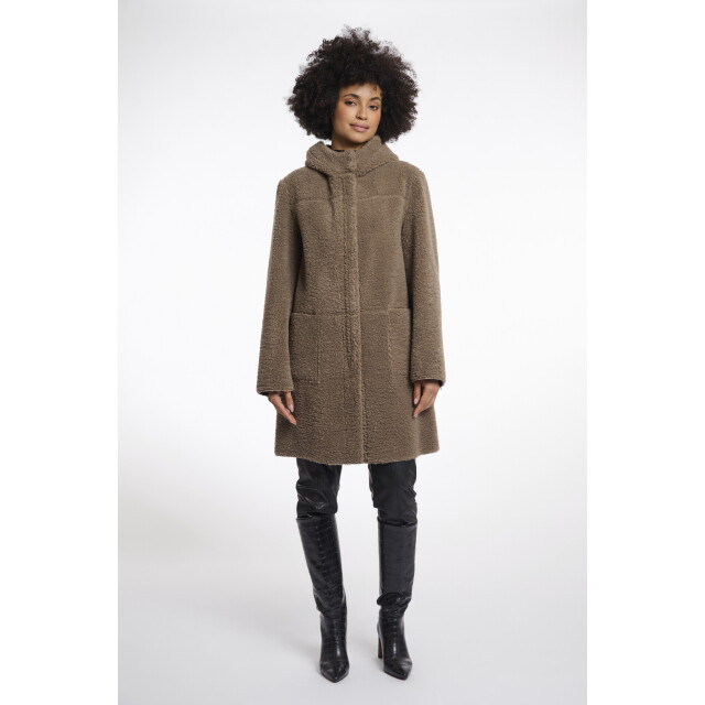 Rino & Pelle Alina.7002511 rino en pelle reversible hooded coat toffee Alina.7002511 Toffee large