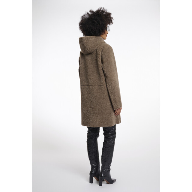 Rino & Pelle Alina.7002511 rino en pelle reversible hooded coat toffee Alina.7002511 Toffee large