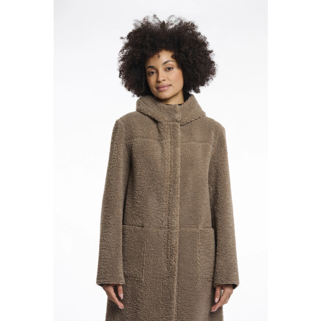 Rino & Pelle Alina.7002511 rino en pelle reversible hooded coat toffee Alina.7002511 Toffee large