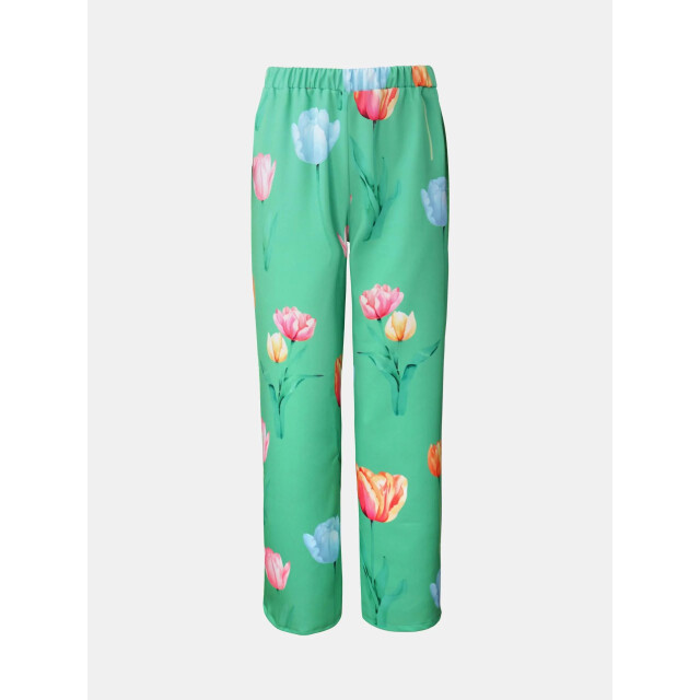 Mucho Gusto ® broek lesbos groene tulpenprint MUCHO GUSTO® Broek Lesbos Groene Tulpenprint large