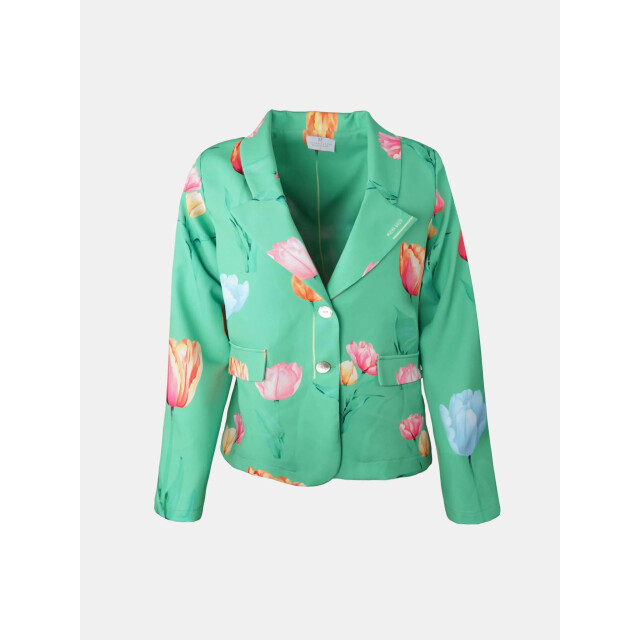 Mucho Gusto ® blazer lesbos groen tulpenprint MUCHO GUSTO® Blazer Lesbos Groen Tulpenprint large