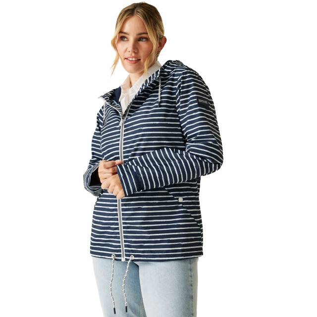 Regatta Dames bayletta ii painterly stripe waterdichte jas UTRG11402_navywhite large