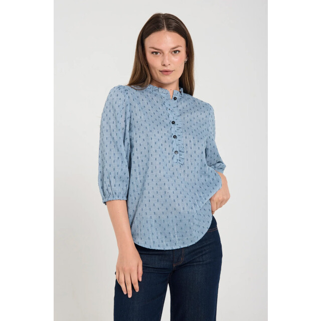 Free Quent Fqdina blouse ruffle detail vintage indigo 206719-7089 large