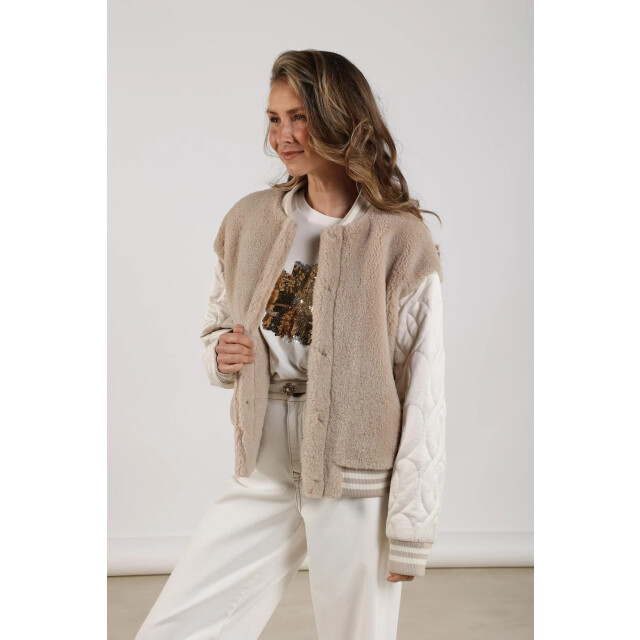 Nukus Nkf04004 126 rimona shirt paillet flower offwhite/gold NKF04004  126 large