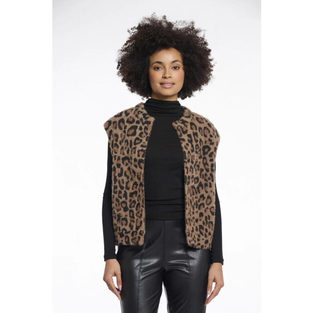 Rino & Pelle Elona.5012511 rino en pelle short waistcoat leopard Elona.5012511 Leopard large