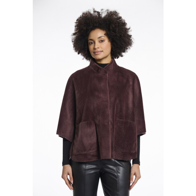 Rino & Pelle Dewi.7002511 rino en pelle faux fur cape chocolate bean Dewi.7002511 Chocolate bean large