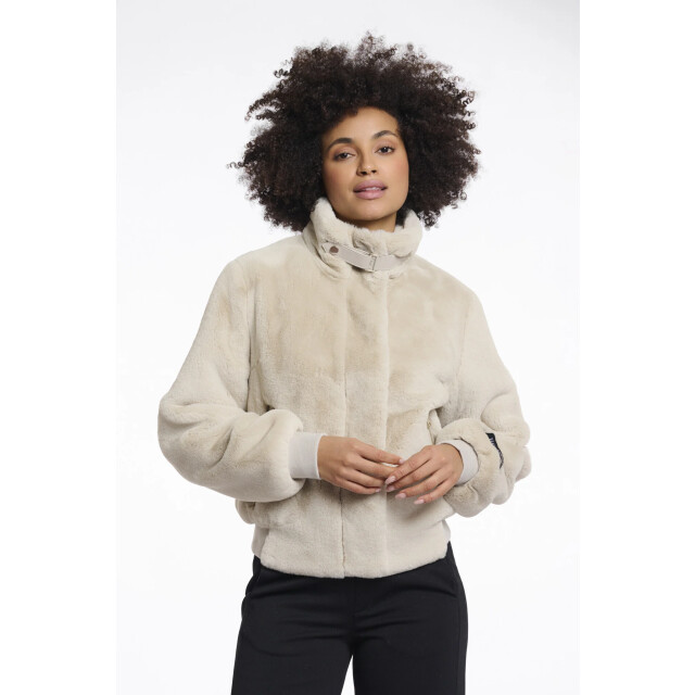 Rino & Pelle Ambra.7002511 rino en pelle short fake fur jacket birch Ambra.7002511 Birch large