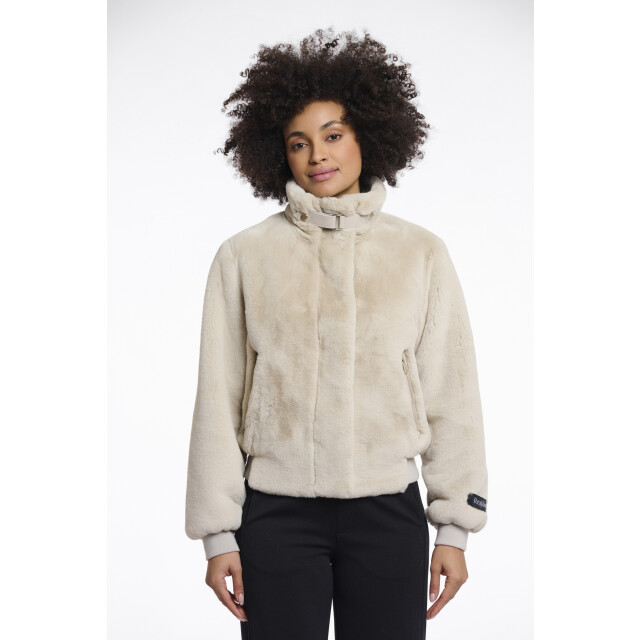 Rino & Pelle Ambra.7002511 rino en pelle short fake fur jacket birch Ambra.7002511 Birch large