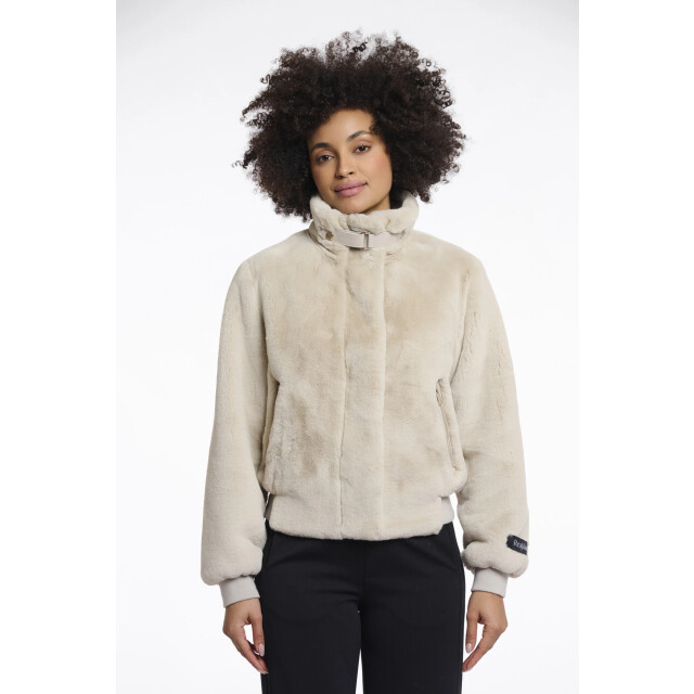 Rino & Pelle Ambra.7002511 rino en pelle short fake fur jacket birch Ambra.7002511 Birch large
